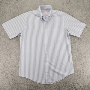 Brooks Brothers Shirt Mens 15.5 Blue Striped‎ The Original Polo Shirt 346 Preppy